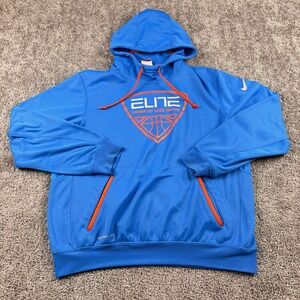 Nike Therma Fit Elite Hoodie Mens M Blue Pullover Sweatshirt Basketball